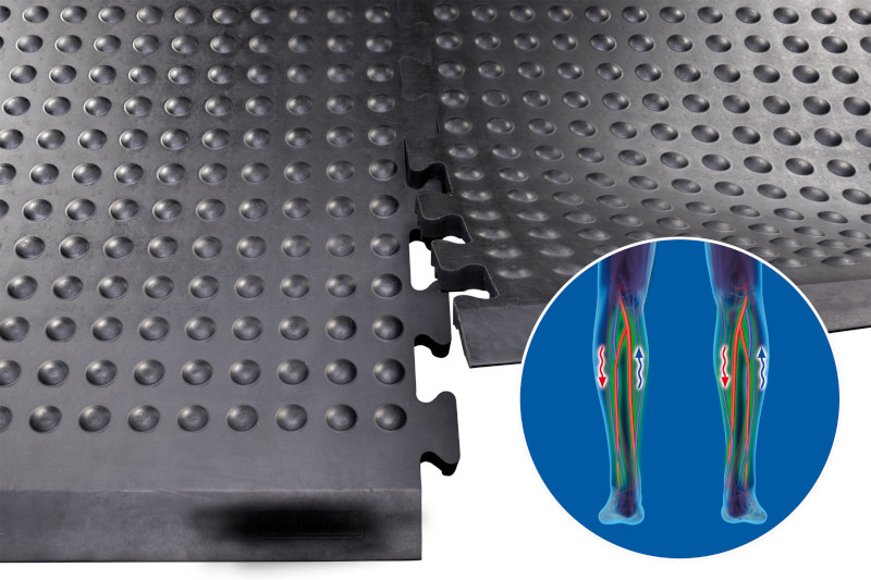 ergonomische bodenmatte für schweißkabinen gepuzzelt schwarz
